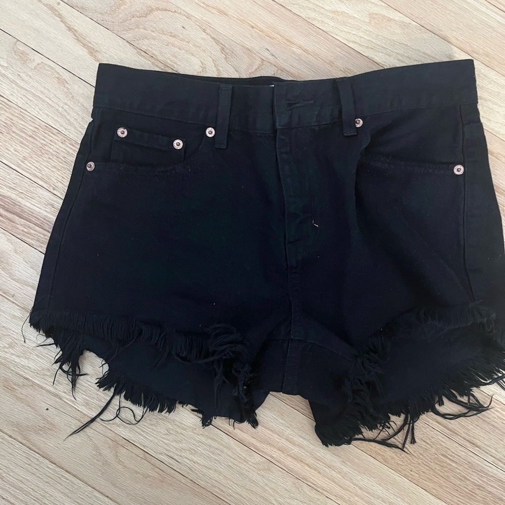 Pistola black denim jean shorts